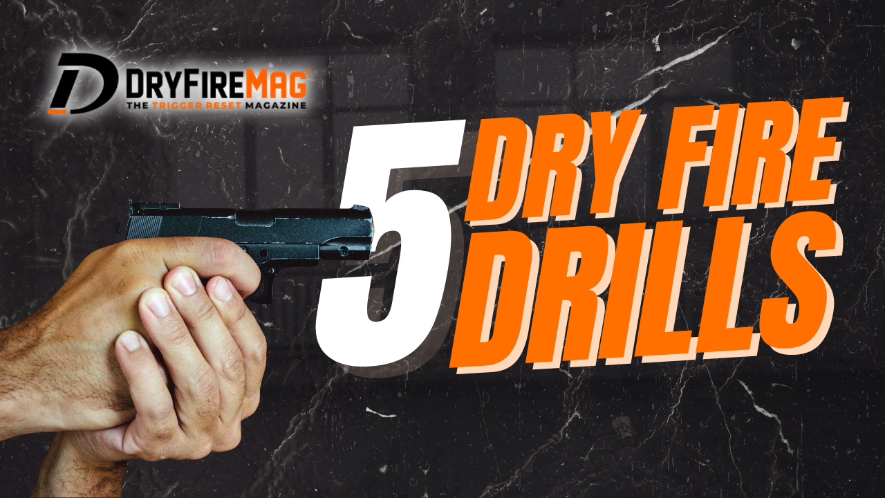 Shooter practicing pistol dry fire drills with a DryFireMag