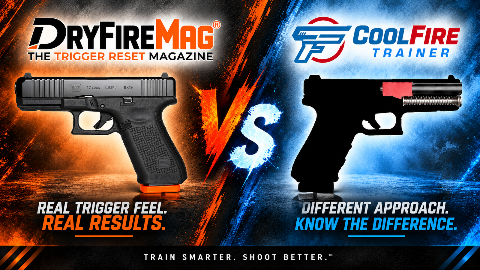 DryFireMag and CoolFire Trainer dry fire training systems compared side by side