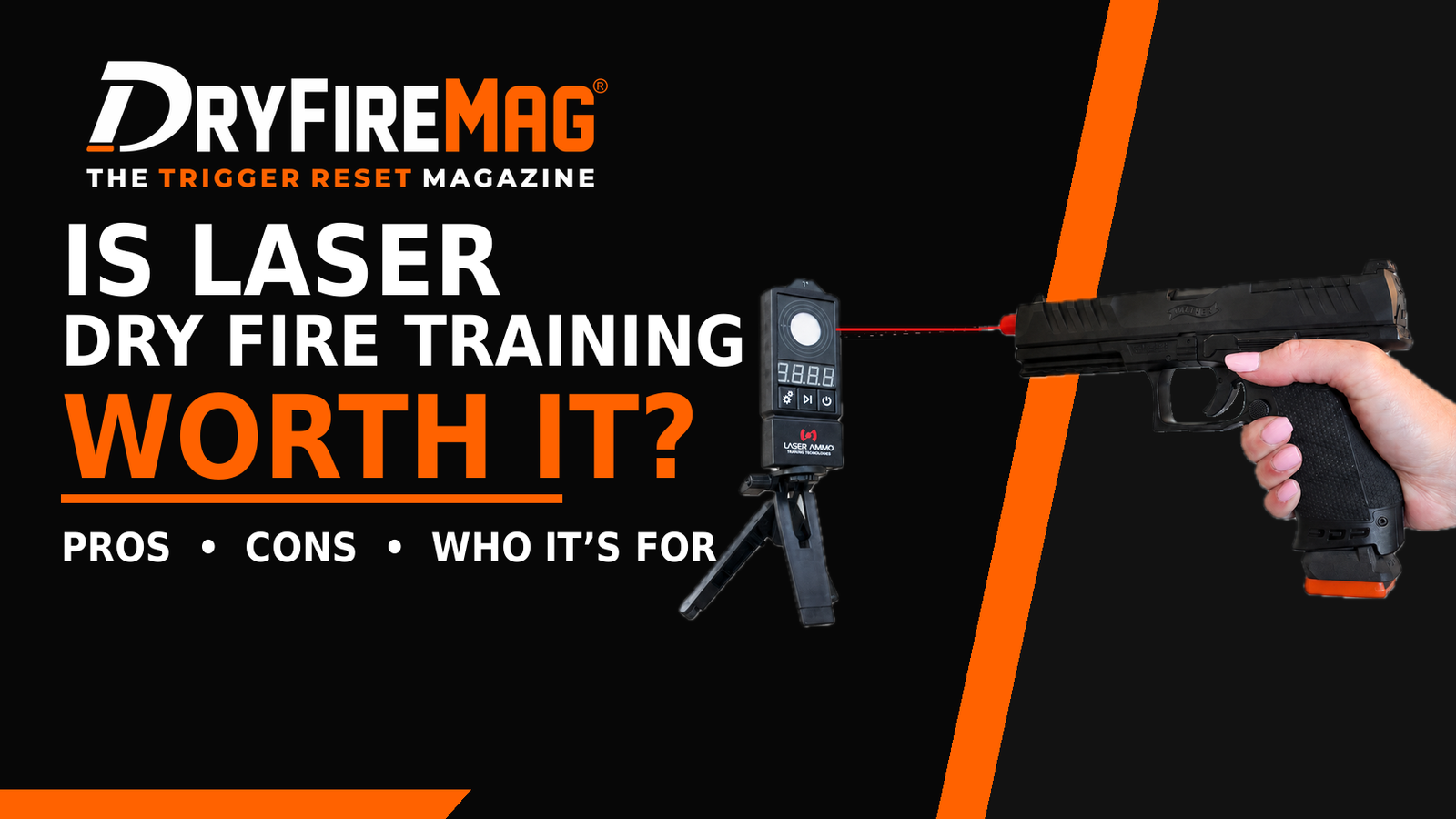 Smart DryFireMag laser training system with Walther PDP and LaserPet II target