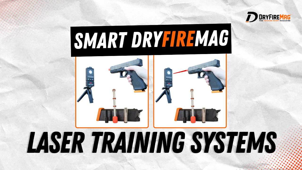 Smart DryFireMag laser training system with pistol, laser cartridge and electronic target