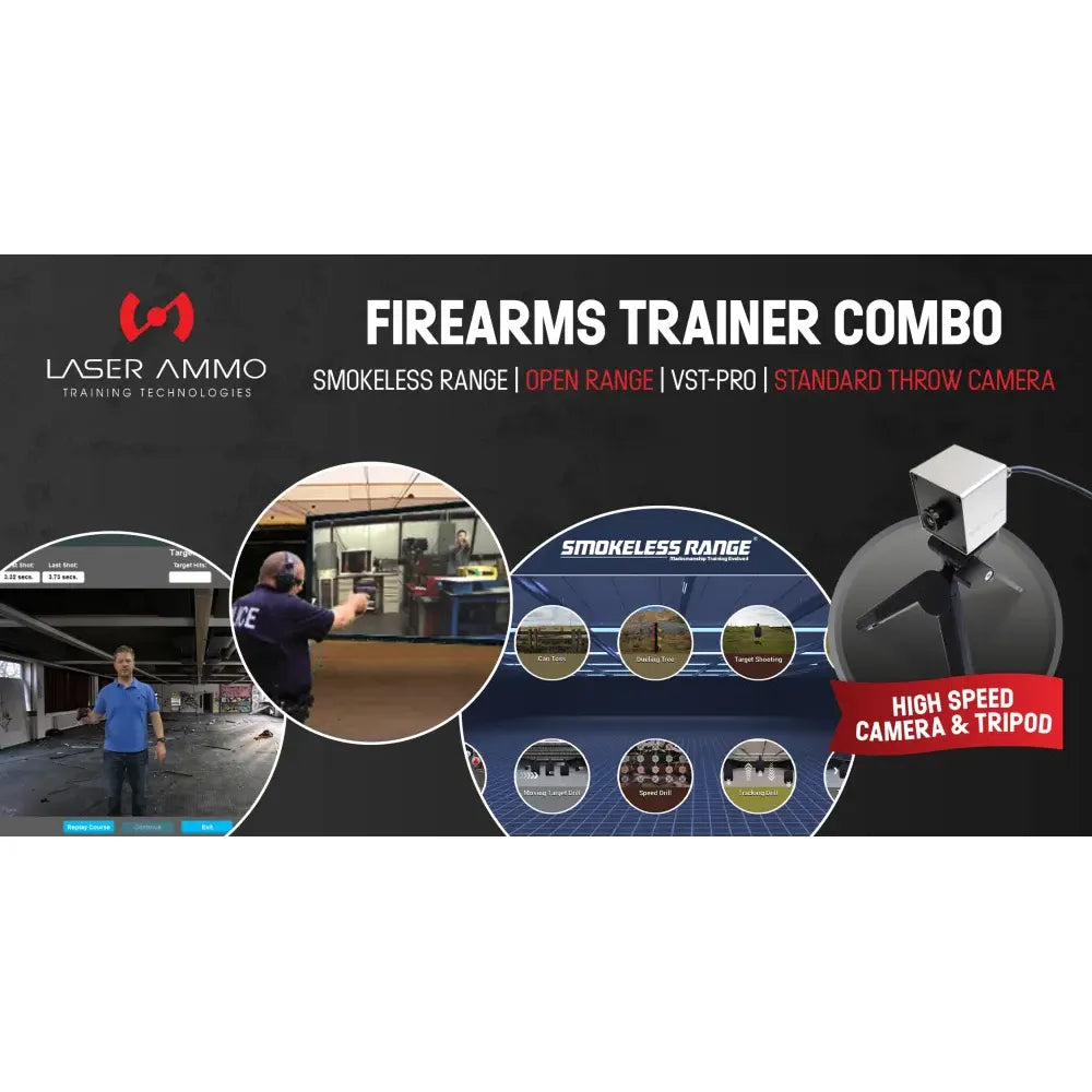 Firearms Trainer Simulator Combo software package with Smokeless Range®, Open Range, VST-Pro and Control Station.